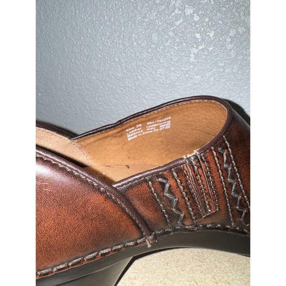 Dansko Brown Leather Slip On Clogs Mules Shoes Women Size 38 Sienna  Brown - Picture 6 of 8